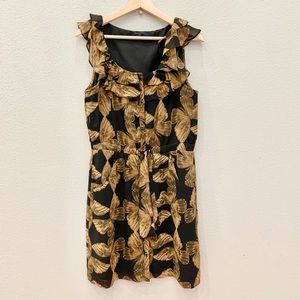 BANANA REPUBLIC butterfly print button down dress